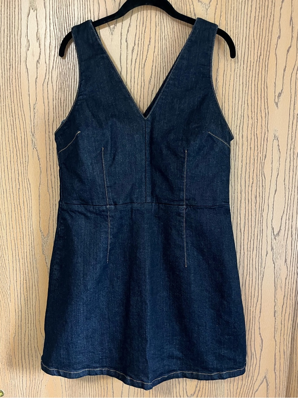 Size 12 TOPSHOP MOTO Denim V Neck Dress